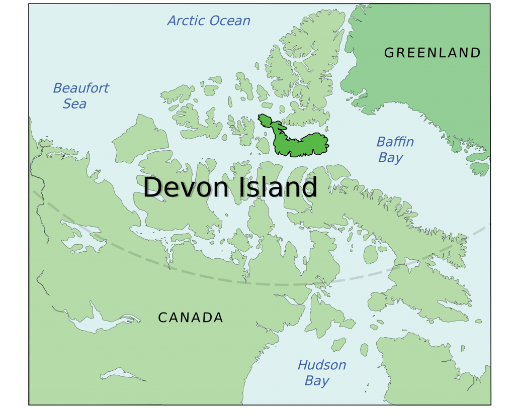 The location of Devon Island