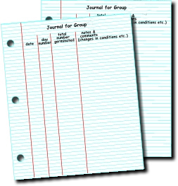 data collection in a journal (blank sheet)