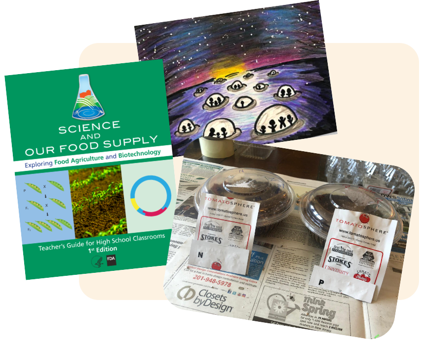 sample of resources; seed packets, postcards, booklet